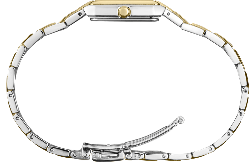 Seiko Essentials Two Tone Quartz Black Dial Stainless Steel Women's Watch SWR046