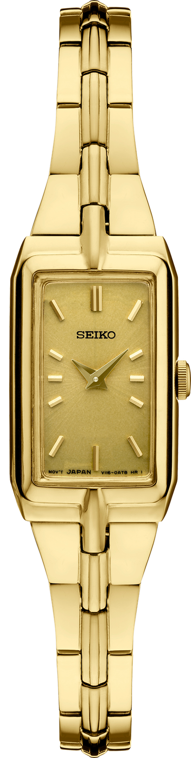 Seiko Essentials GP Quartz Champagne Dial Stainless Steel Women&#39;s Watch SWR048