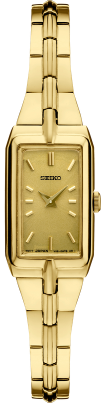 Seiko Essentials GP Quartz Champagne Dial Stainless Steel Women&#39;s Watch SWR048