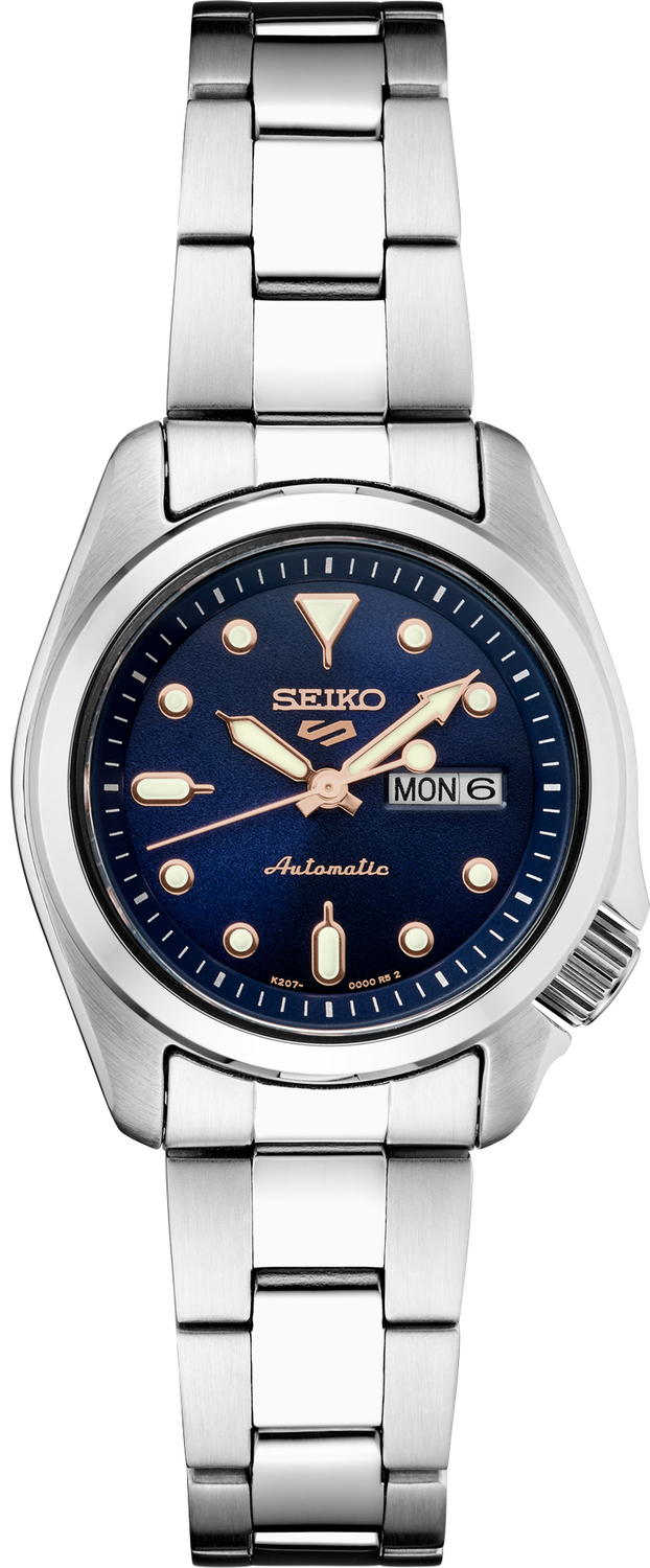 Seiko 5 Sports Automatic Blue Dial Stainless Steel Women&#39;s Watch SRE003