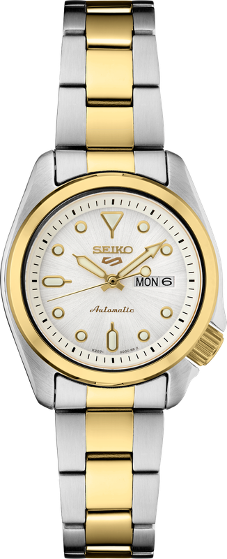 Seiko 5 Sports TT Automatic White Dial Stainless Steel Women&#39;s Watch SRE004