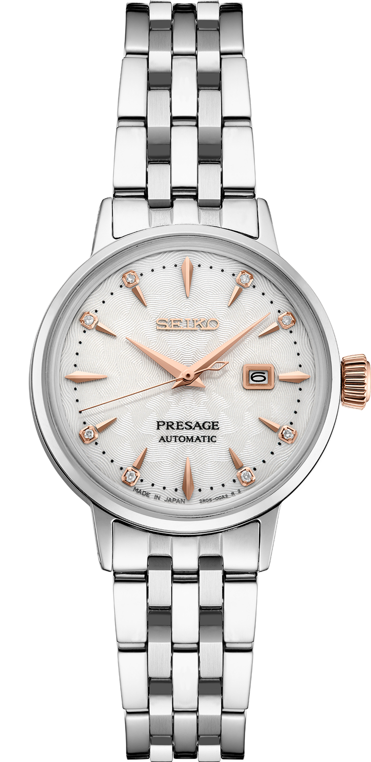 Seiko Presage Cocktail Time SS Automatic White Dial Women&#39;s Watch SRE009