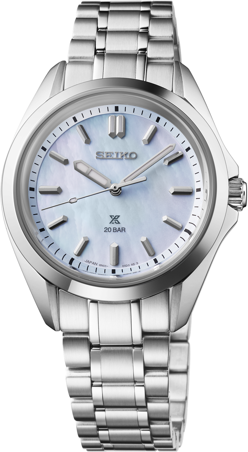 Seiko Prospex Sport Quartz Blue MOP Dial Stainless Steel Women&#39;s Watch SUR607