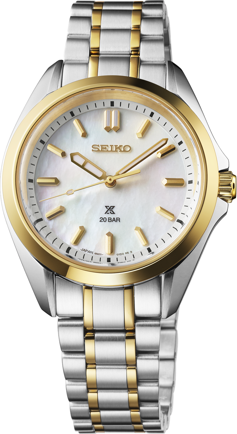 Seiko Prospex Sport TT Quartz MOP Dial Stainless Steel Women&#39;s Watch SUR608