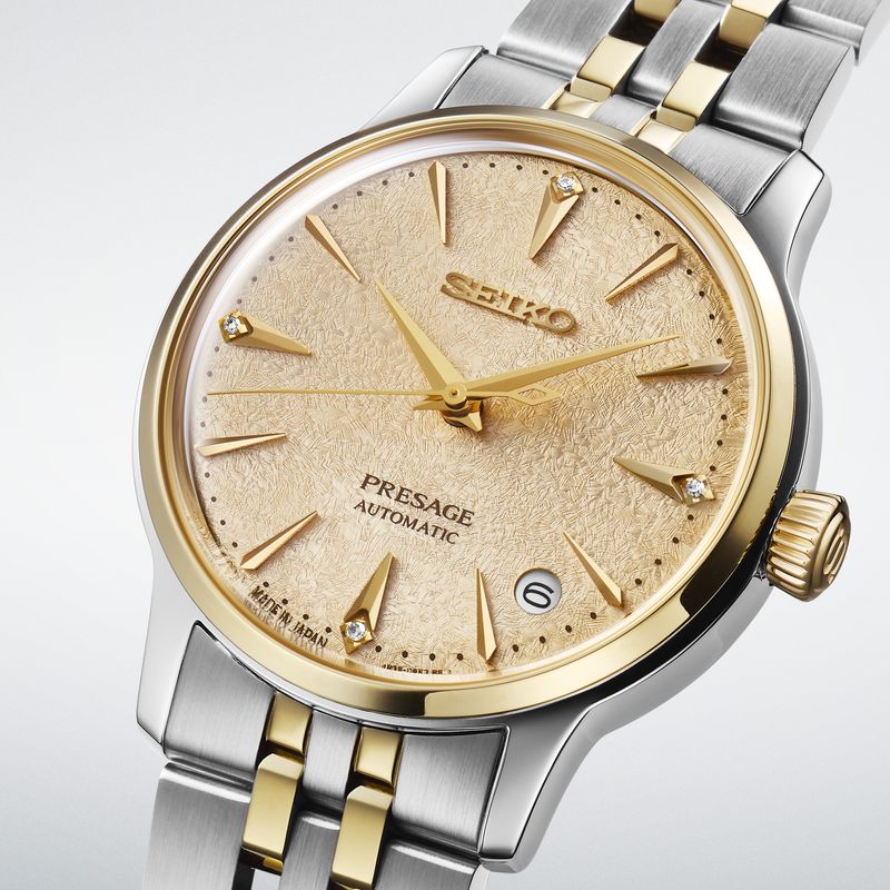 Seiko Presage Cocktail Time Mid-Size TT Automatic Champagne Dial Watch SRPL64