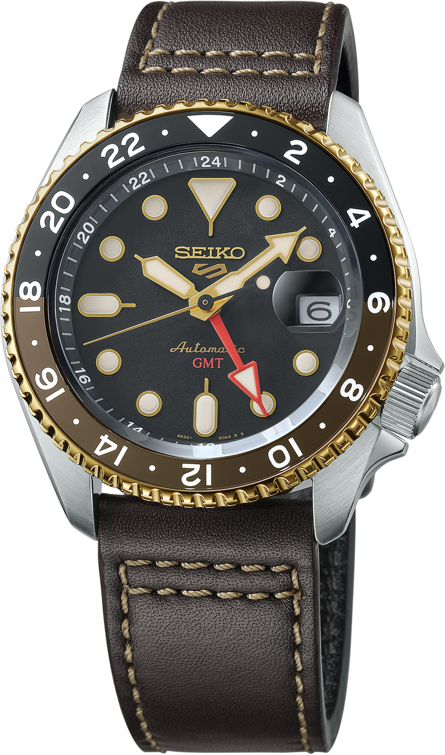 Seiko 5 Sports Automatic GMT Black Dial Stainless Steel Watch SSK036