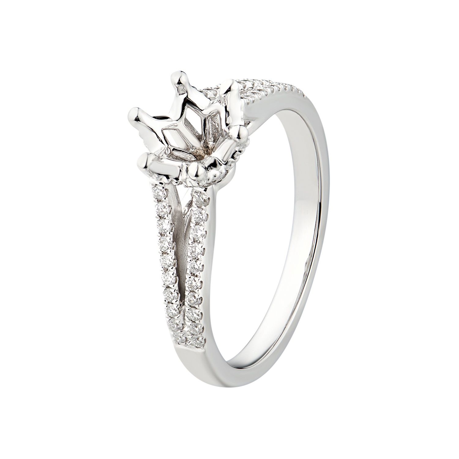 14K White Gold Natural Diamond Engagement Ring MZ6325