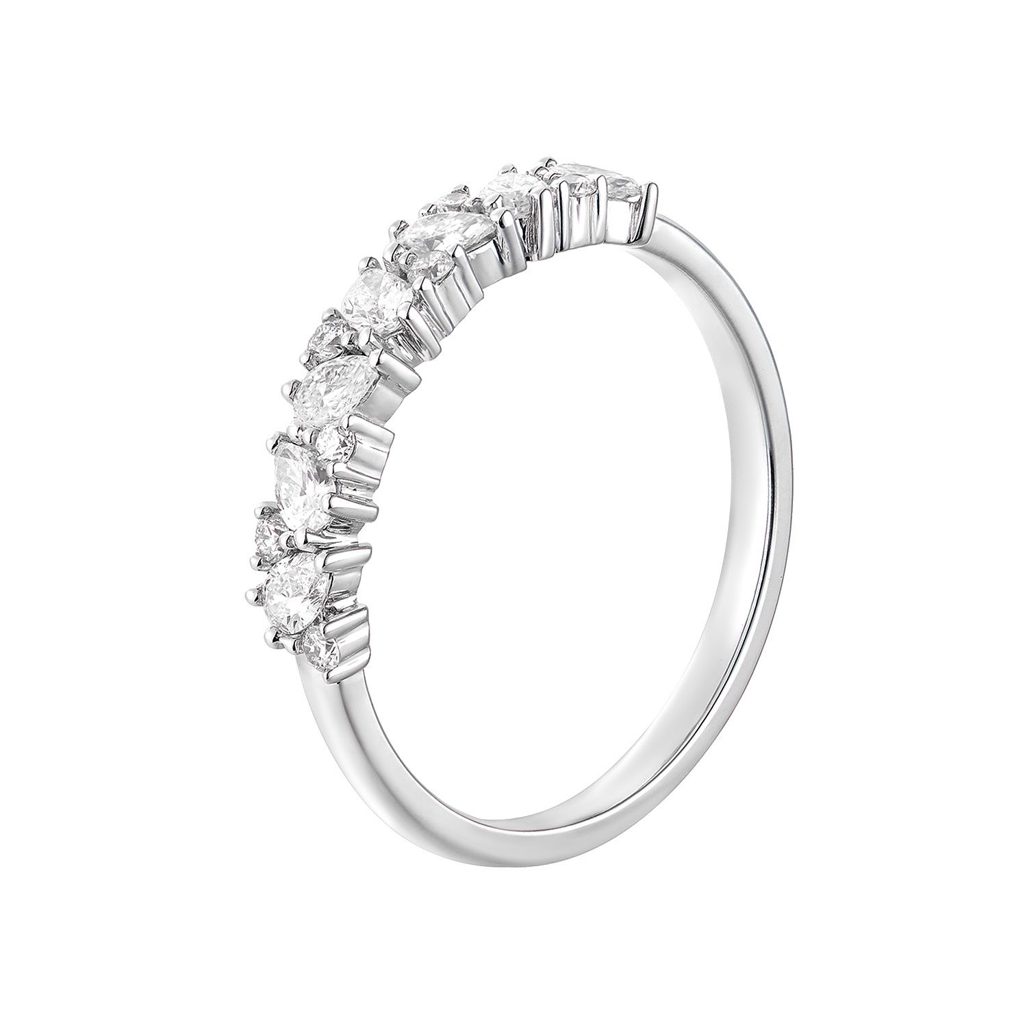 14K White  Gold Lab Grown Diamond Wedding Band MZ5034