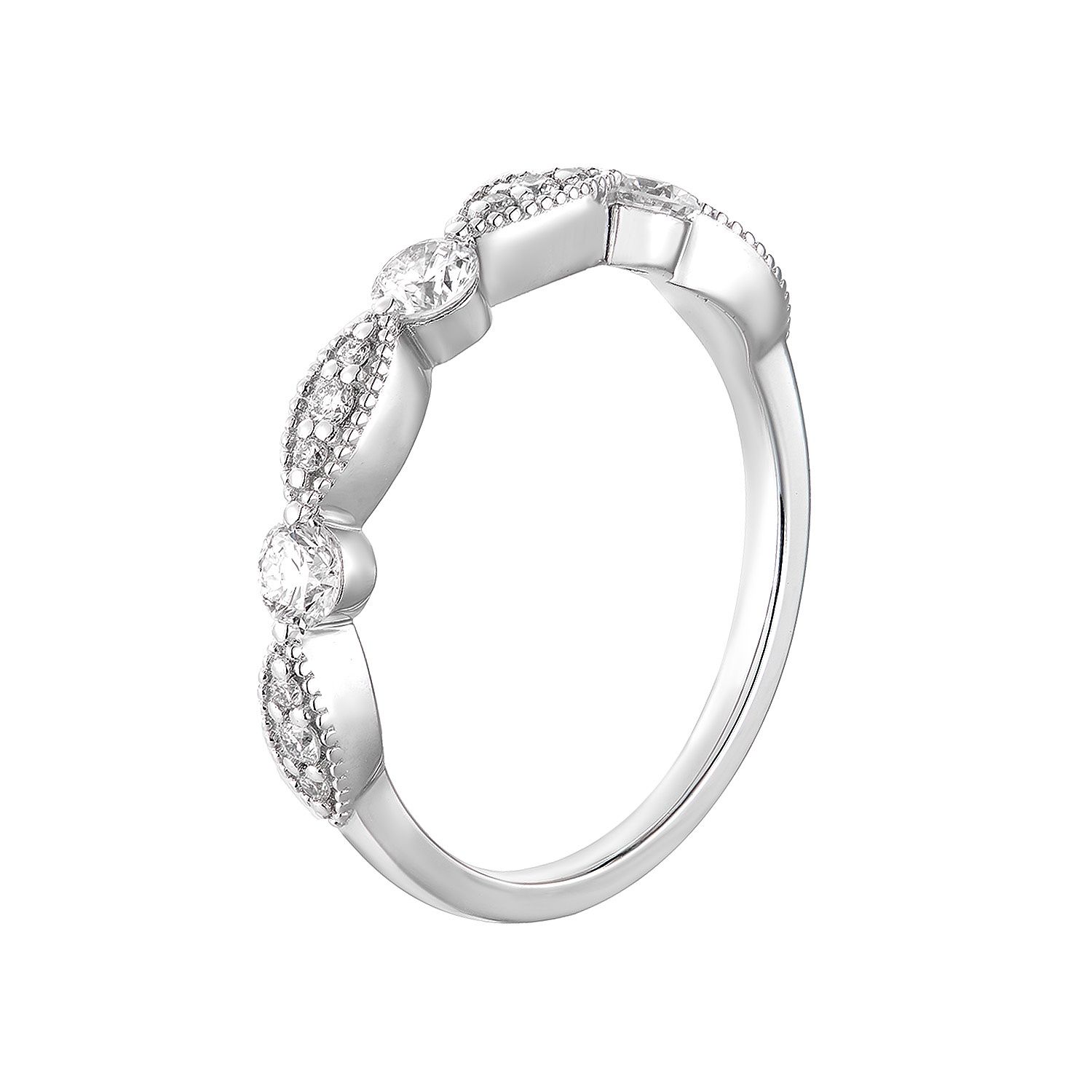 14K White Gold Lab Grown Diamond Wedding Band MZ7115