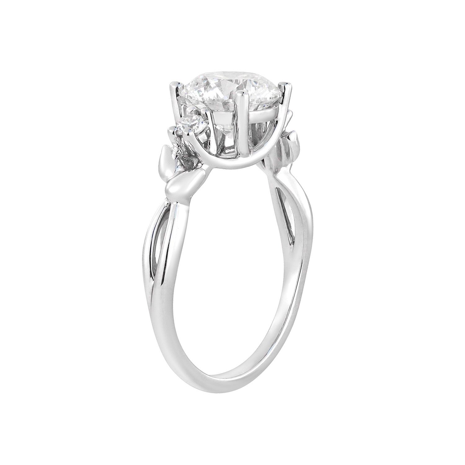 LG704548285 14K White Gold Lab Grown Diamond Three Stone Engagement Ring MZ12935