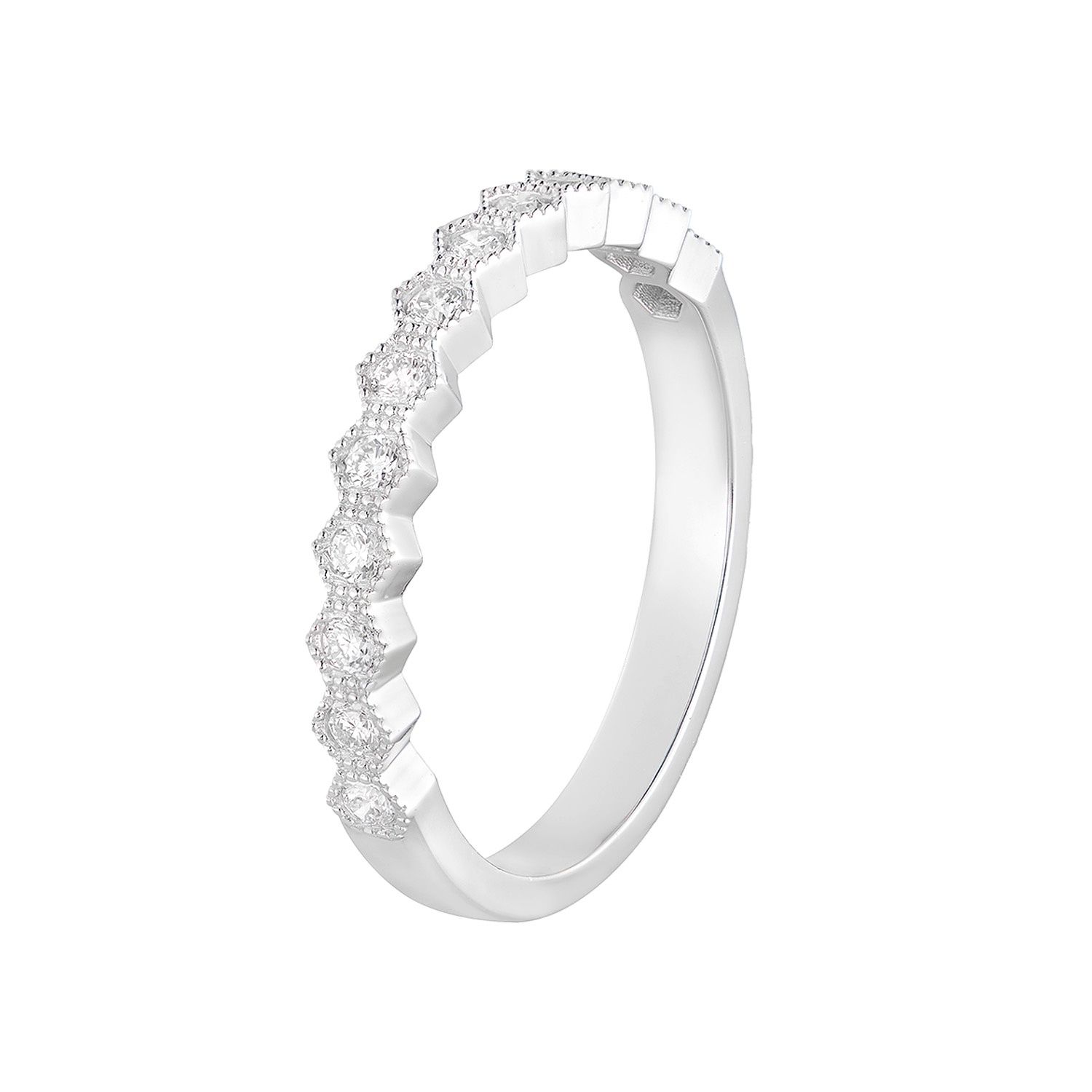 14K White Gold Lab Grown Diamond Wedding Band MZ6083