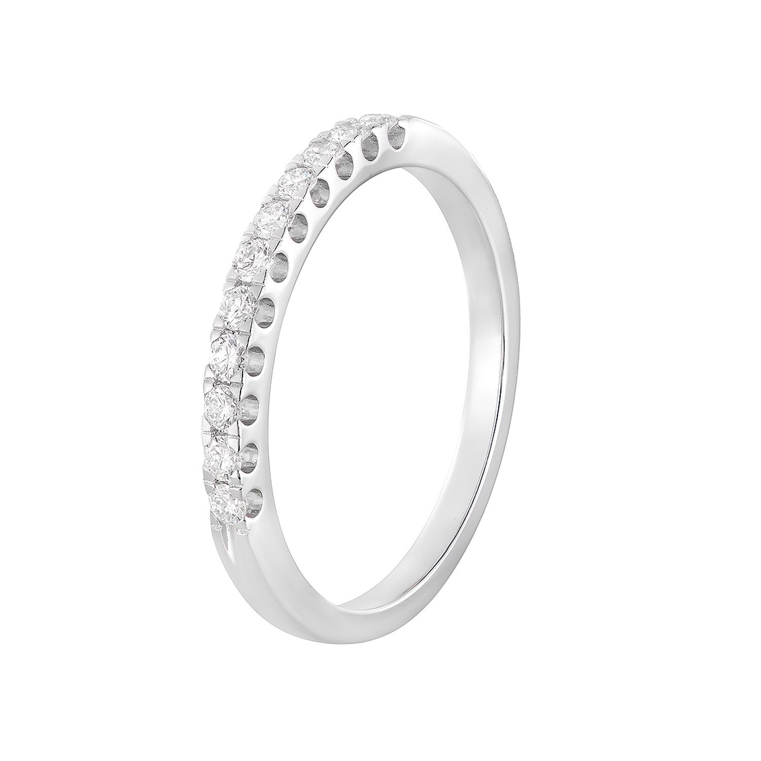 14K White Gold Lab Grown Diamond Wedding Band MZ6123