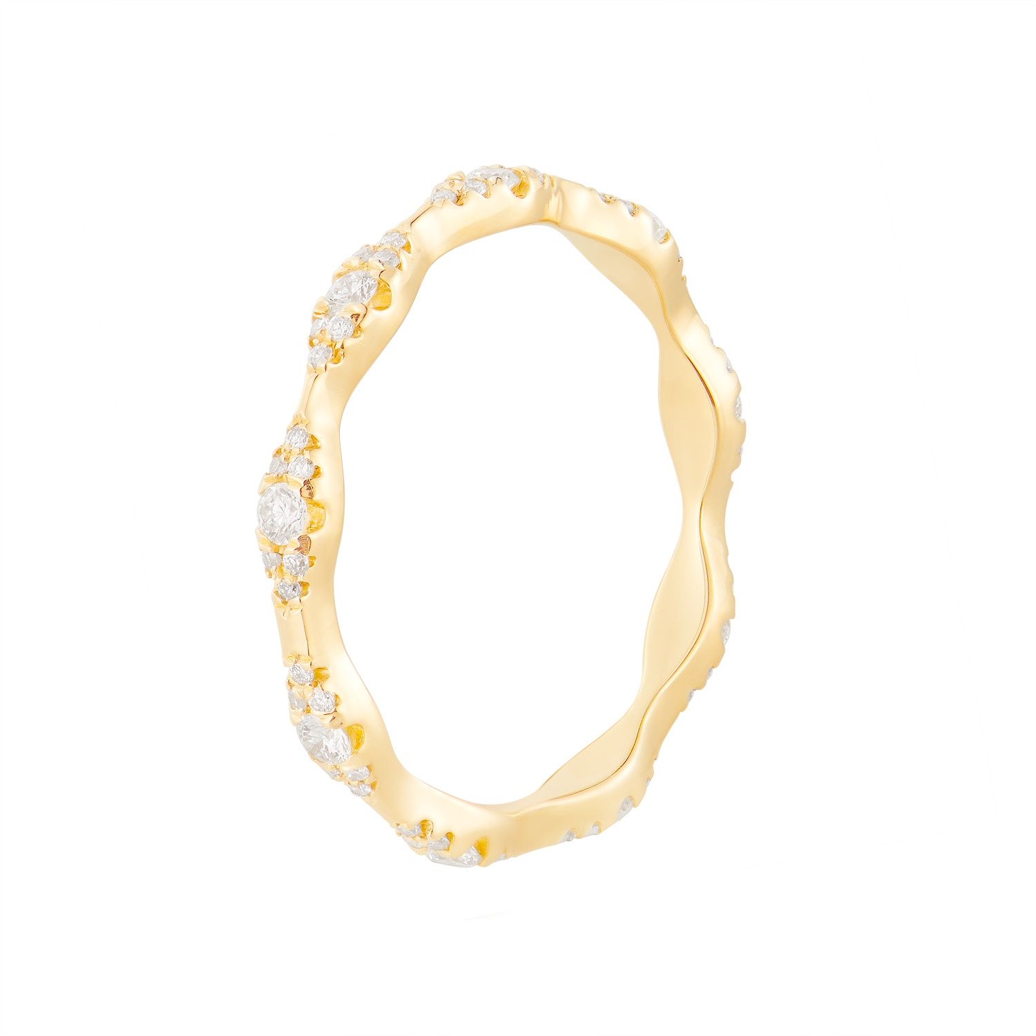 14K White/Yellow Gold Natural Diamond Eternity Band MZ7255, Colour: 14KY-1.45g-0.337ct-ND