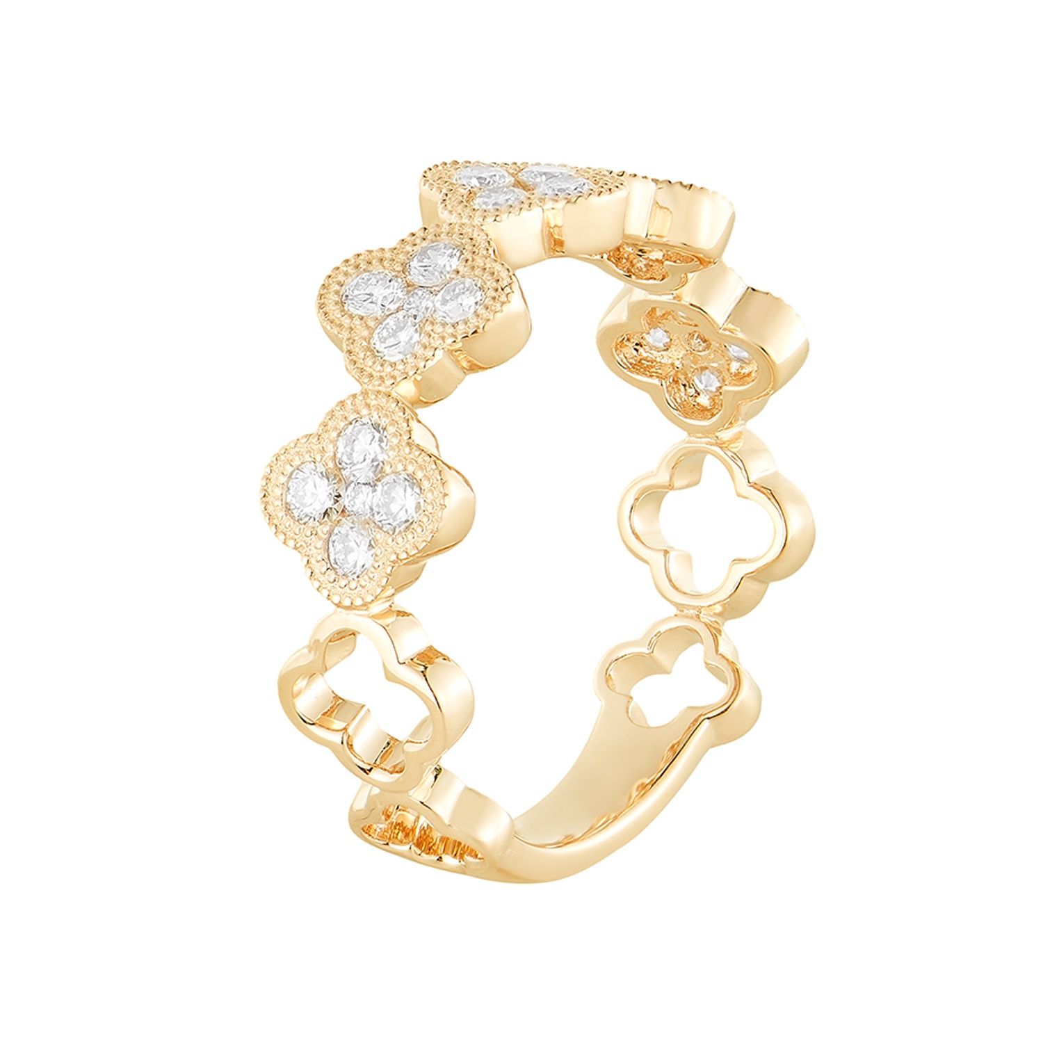 14K White/Yellow Gold Natural Diamond Wedding Ring MZ5048-2, Colour: 14KY-2.85g-0.56ct-ND