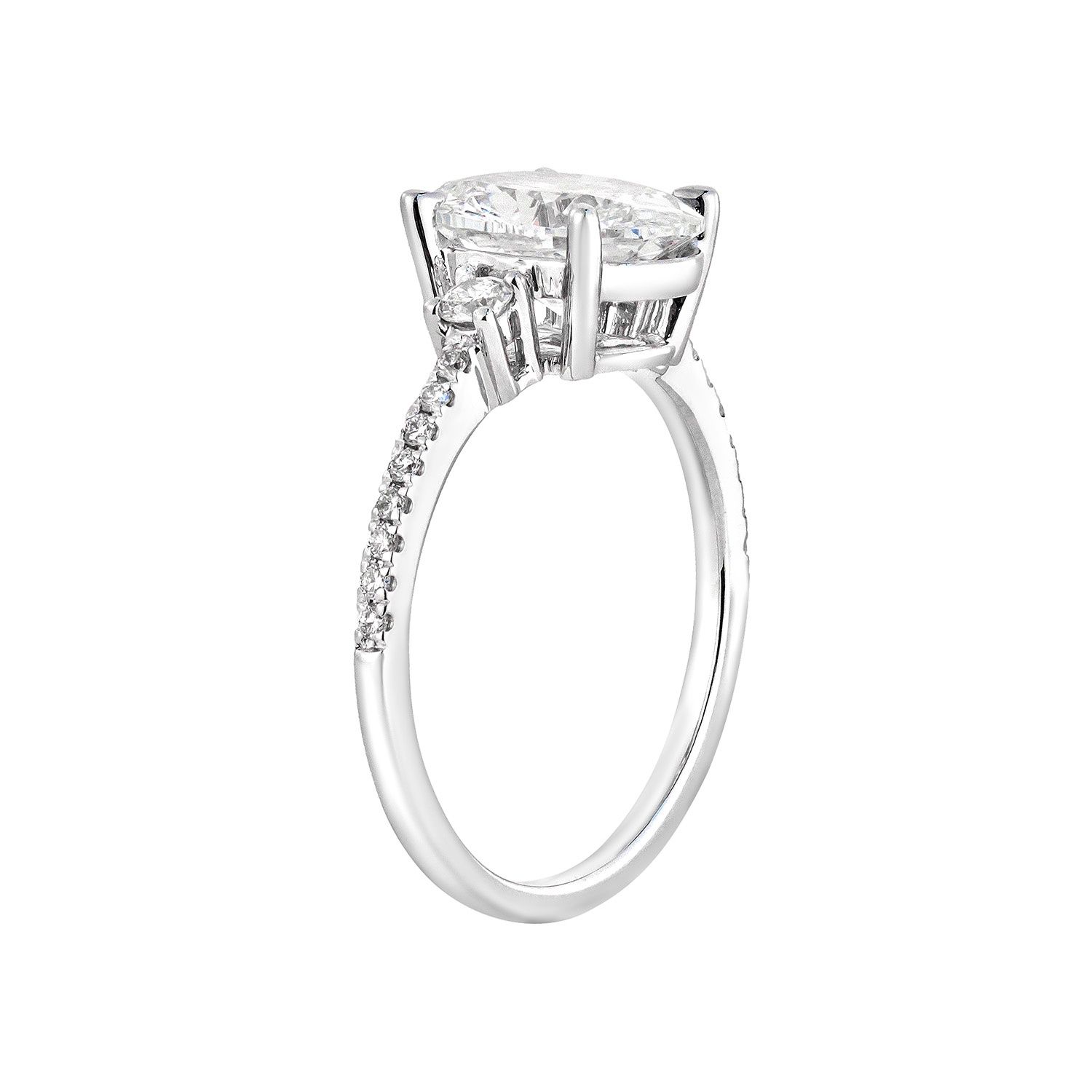 IGI Certificate 14K White Gold Lab Grown Oval Diamond Engagement Ring MZ12974