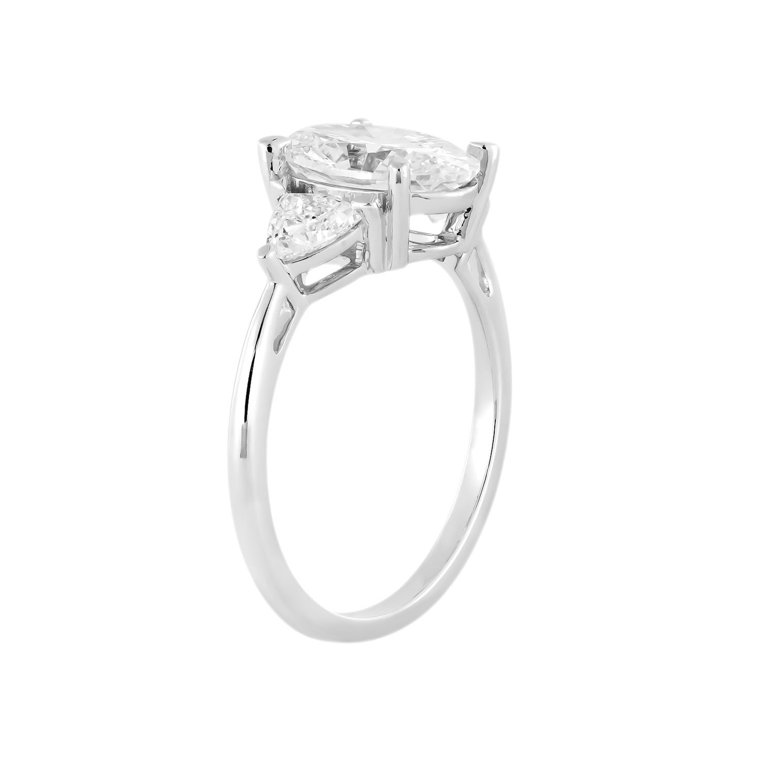 IGI Certificate 14K White Gold Lab Grown Diamond Three Stone Engagement Ring MZ12953