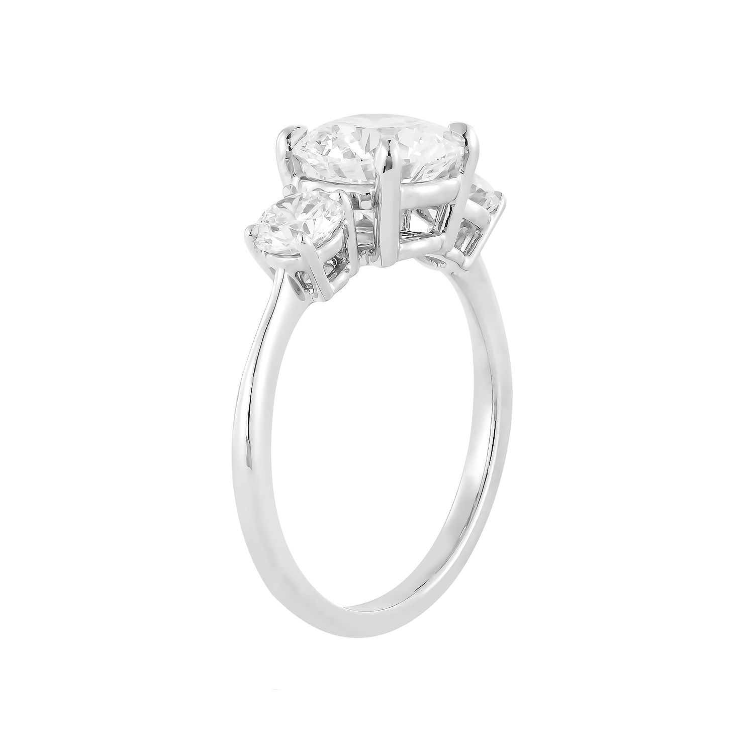IGI Certificate 14K White Gold Lab Grown Diamond Three Stone Engagement Ring MZ30307