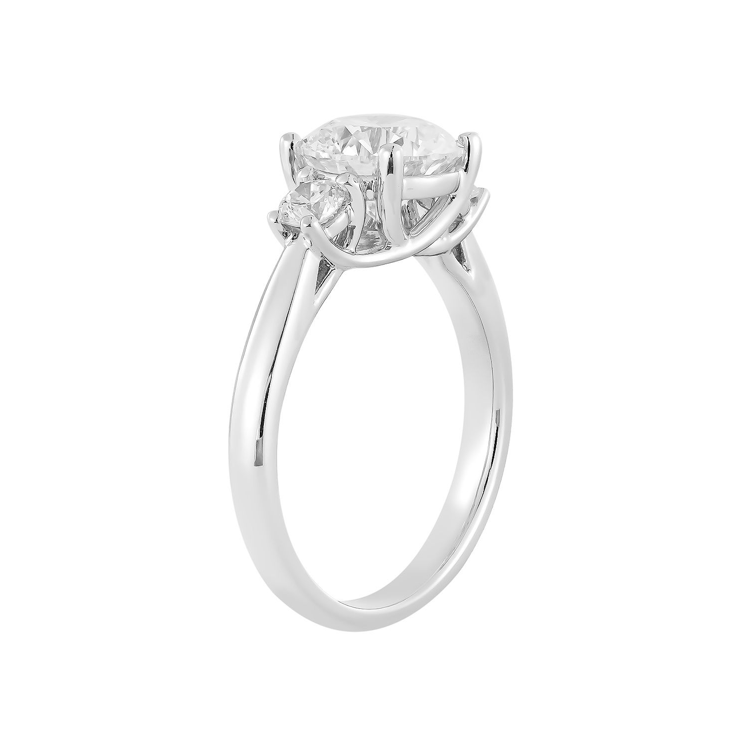 IGI Certificate 14K White Gold Lab Grown Diamond Three Stone Engagement Ring MZ12981