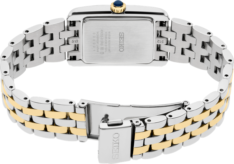 Seiko Crystals Two Tone Silver Dial Quartz Stainless Steel Women's Watch SWR093