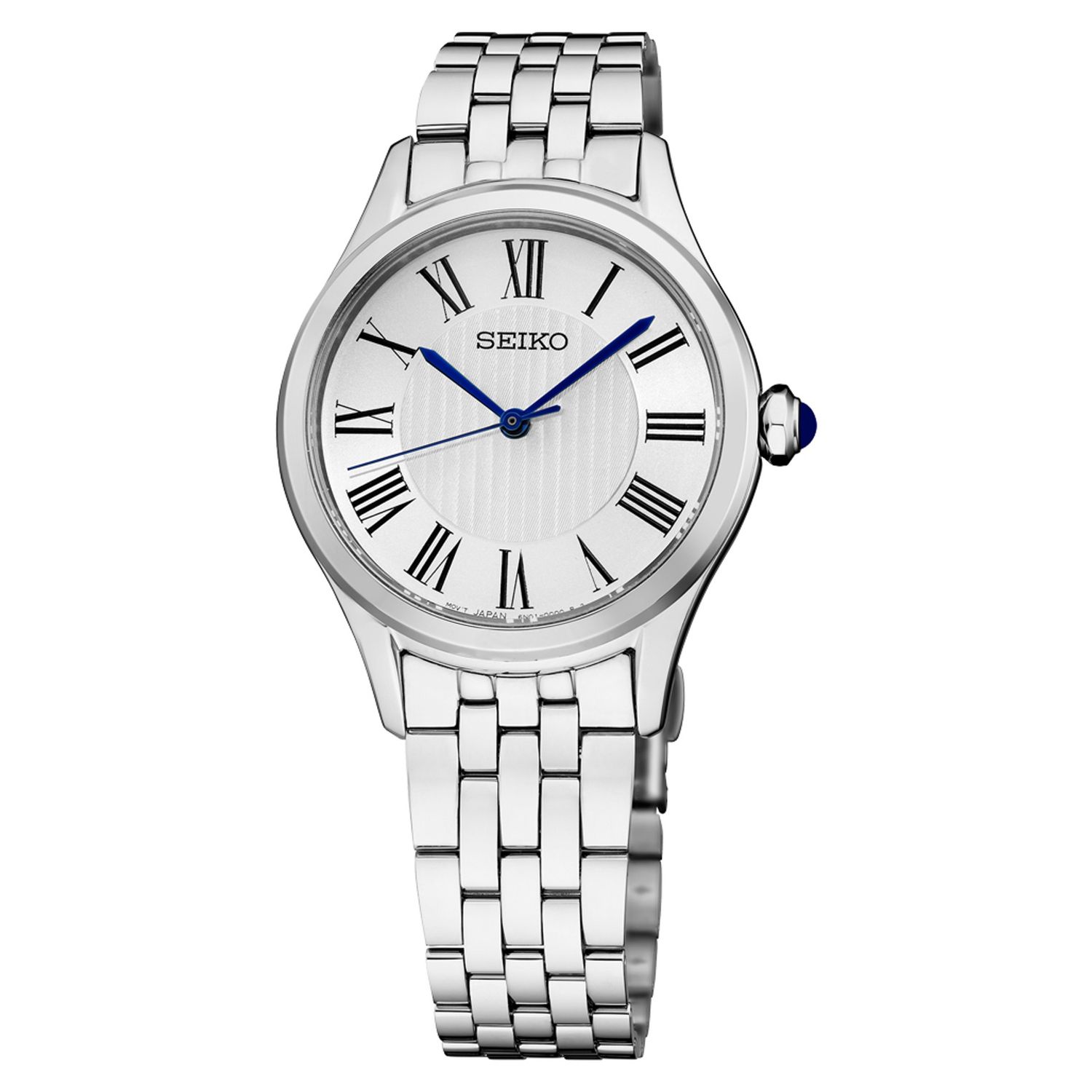Seiko Essentials Quartz Silver Dial Stainless Steel Women&#39;s Watch SUR609