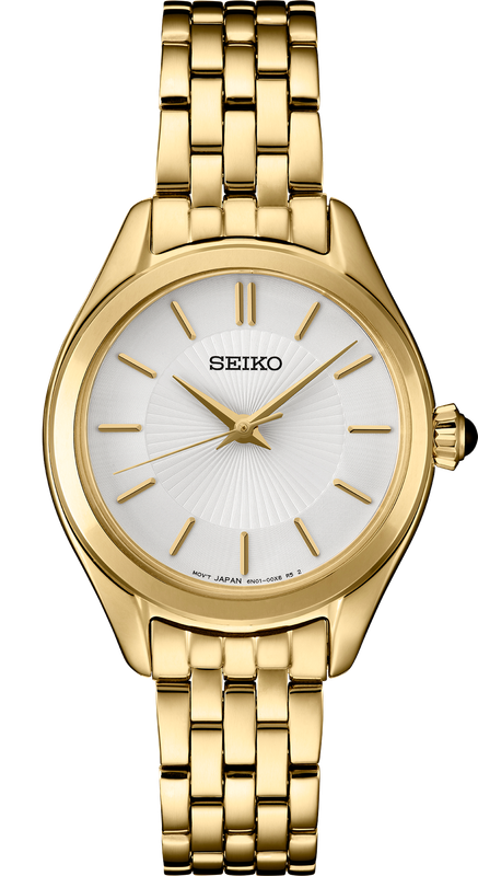 Seiko Essentials GP Quartz White Dial Stainless Steel Women's Watch SUR538