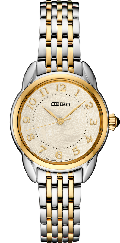 Seiko Essentials Two Tone Quartz Ivory Dial Stainless Steel Women's Watch SUR562