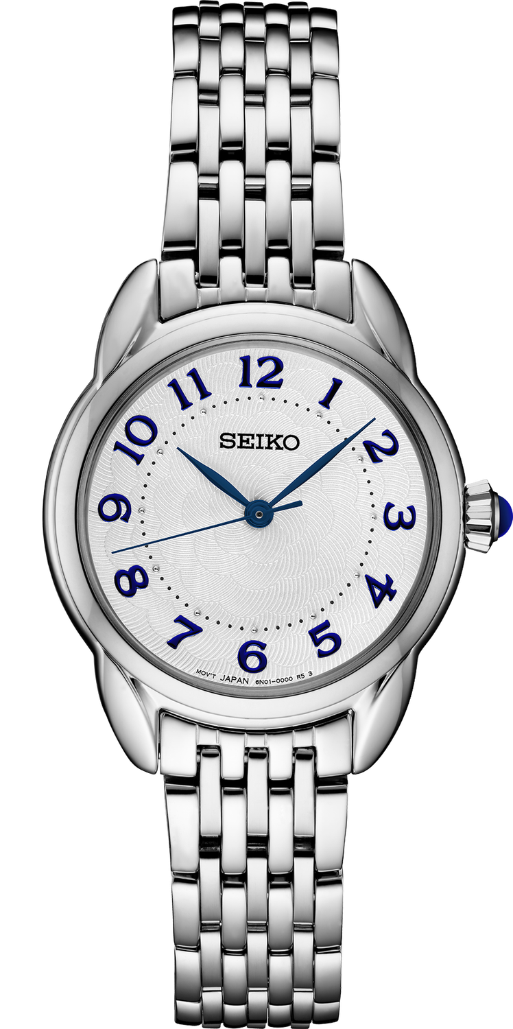 Seiko Essentials Quartz White Dial Stainless Steel Women&#39;s Watch SUR561