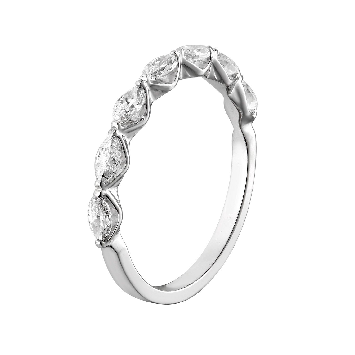 14K White Gold Marquise Lab Grown Diamond Wedding Band MZ6048