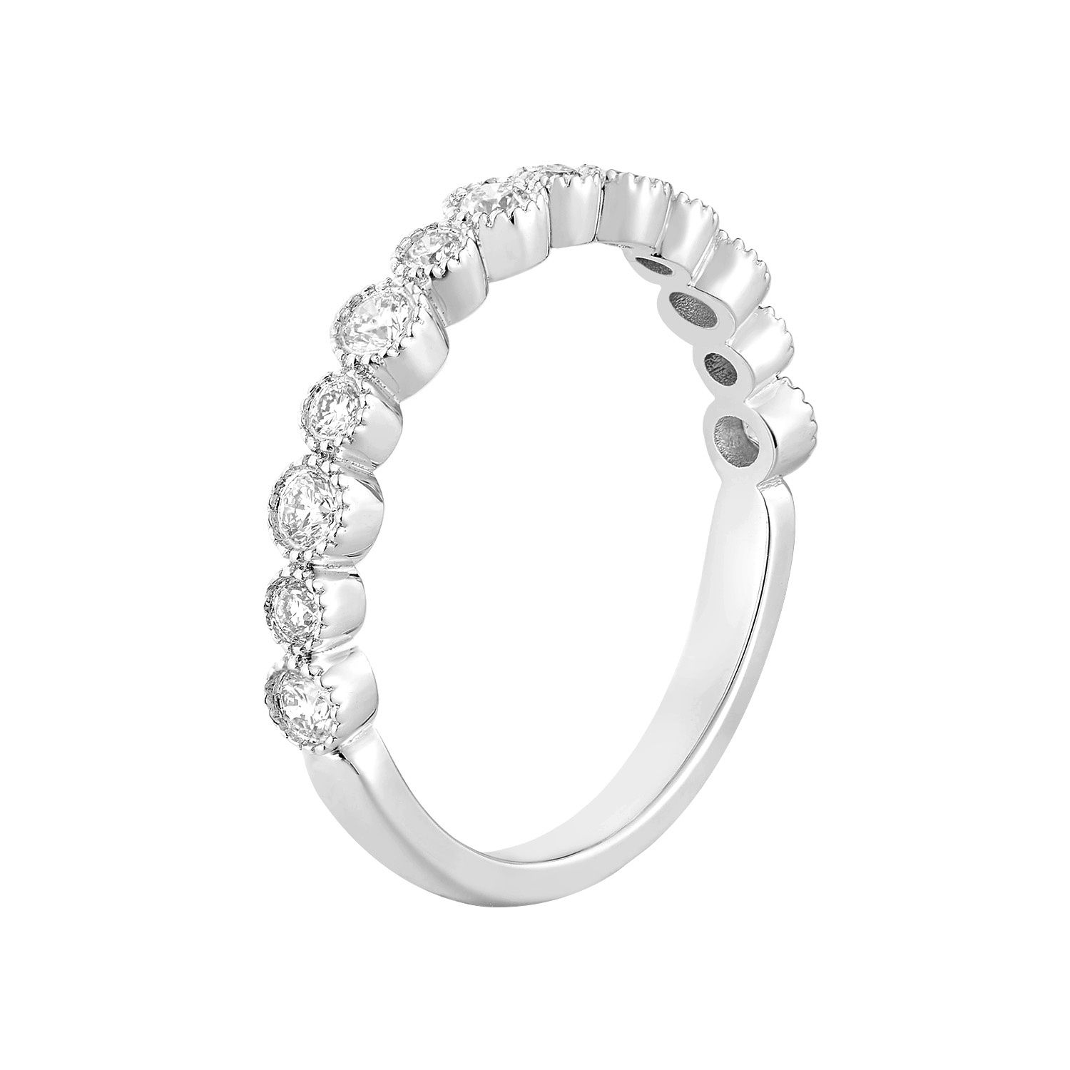 14K White Gold Anniversary Lab Grown Diamond Band MZ6448