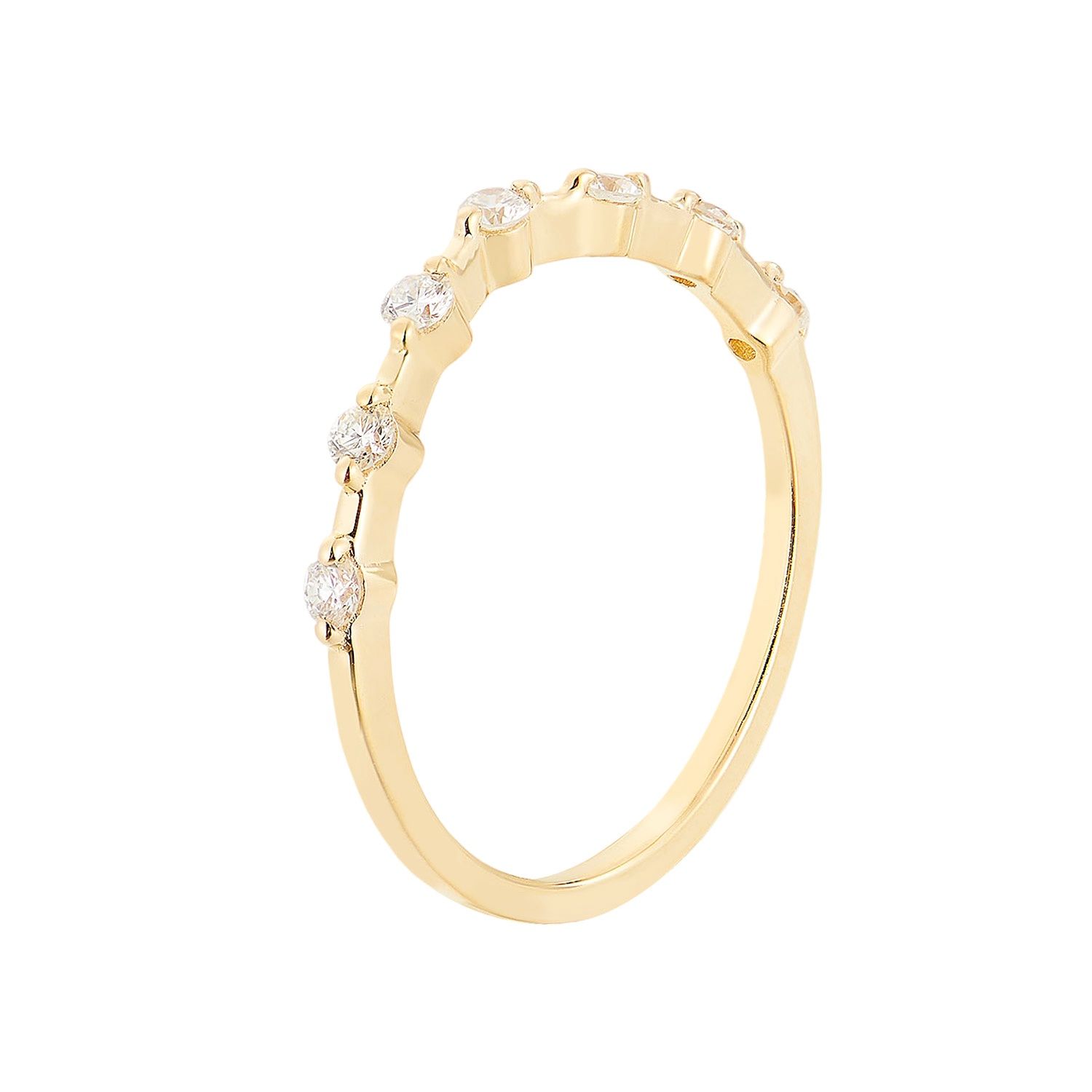 14K White/Yellow Gold Anniversary Natural Diamond Curved Band MZ72924 (RE MZ7060), Colour: 14KY-1.32g-0.226ct-ND