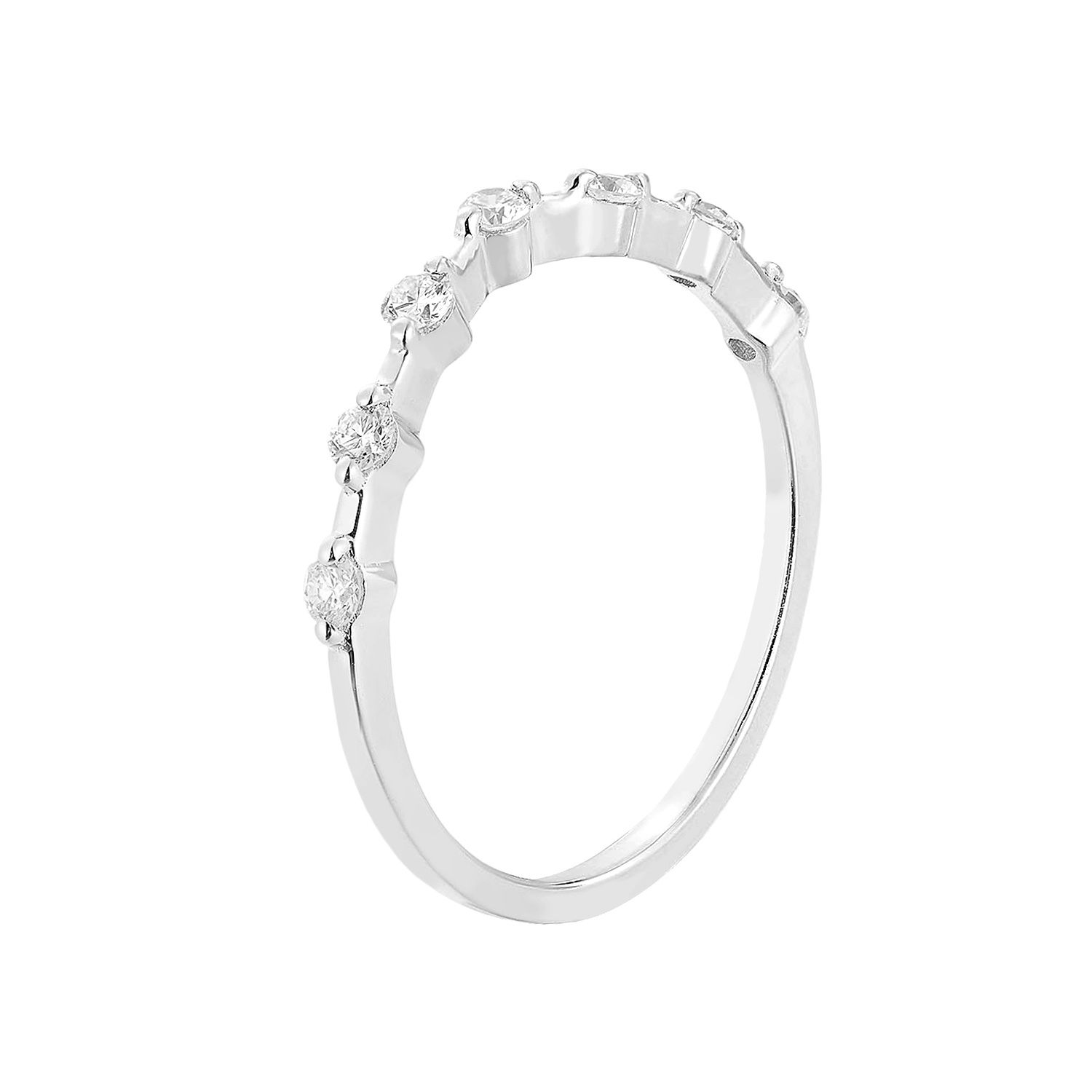 14K White Gold Anniversary Lab Grown Diamond Curved Band MZ72924 (RE MZ7060)