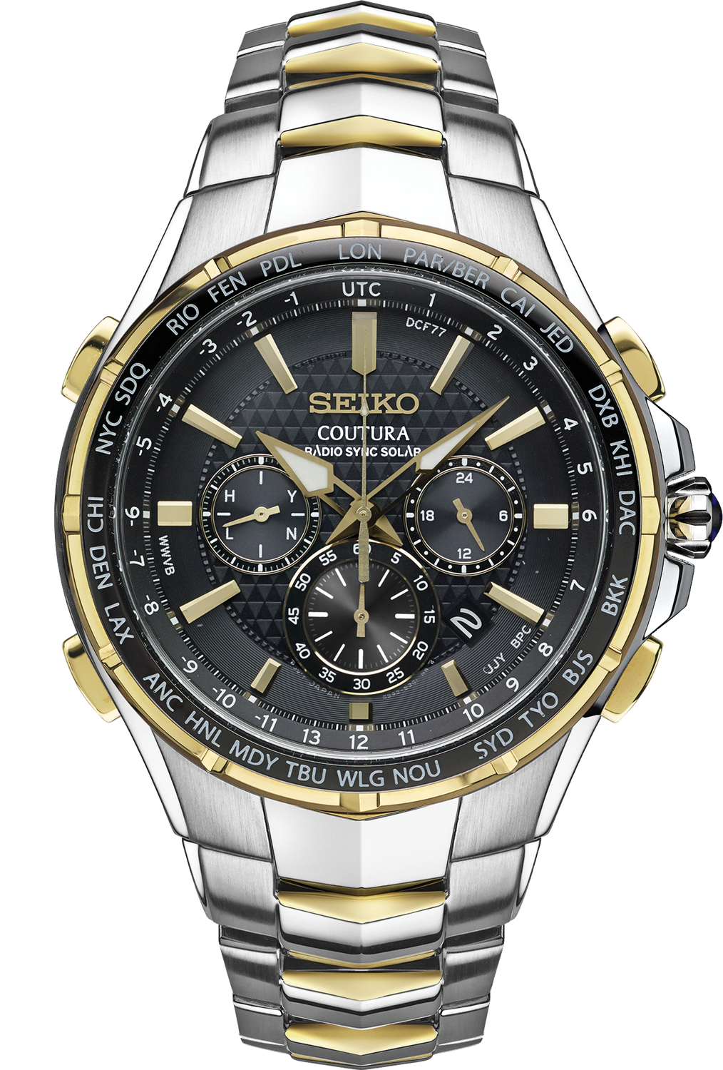 SEIKO COUTURA Solar Sync Gray Dial Stainless Steel Men&#39;s Watch SSG010