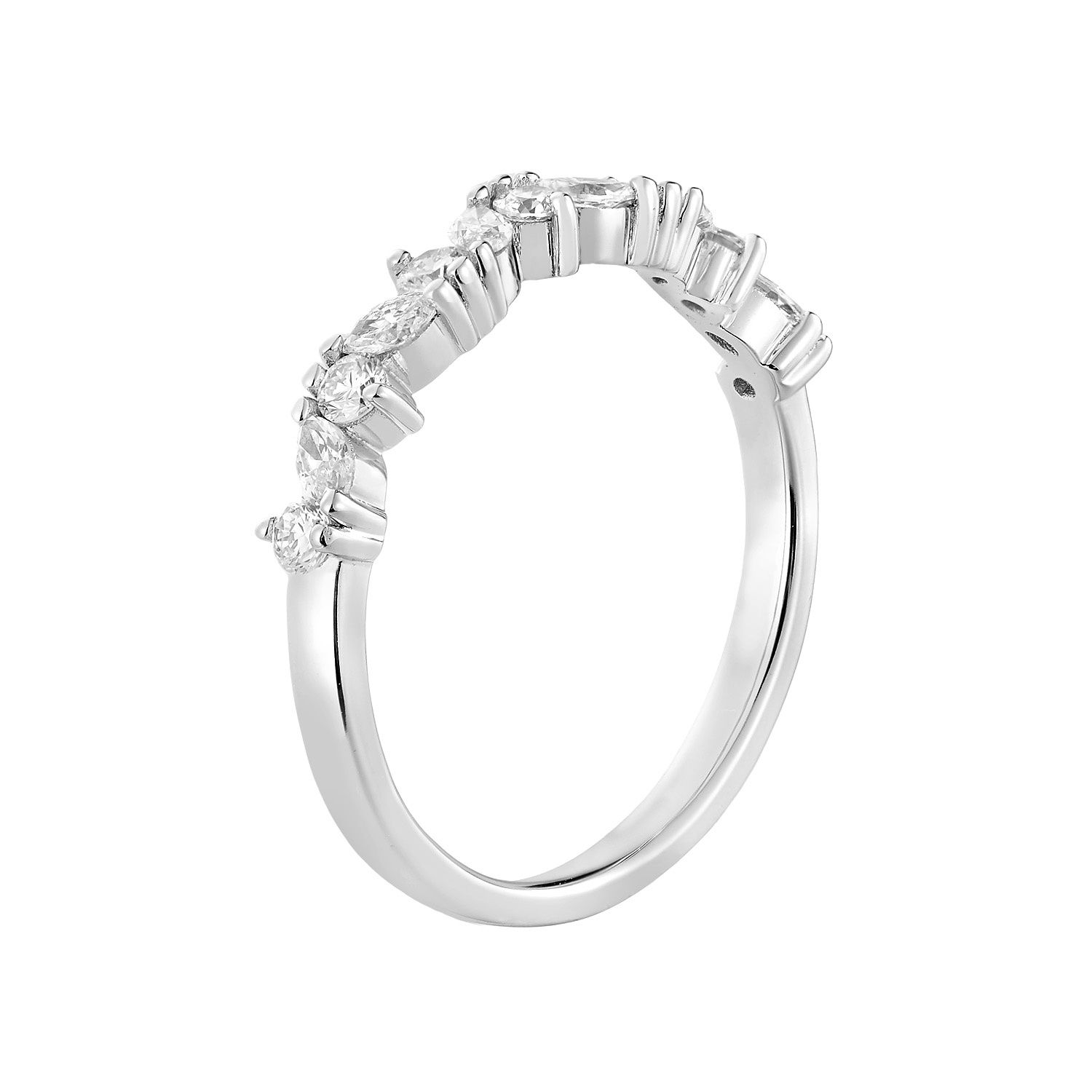 14K White Gold Marquise Lab Grown Diamond Wedding Band MZ72632