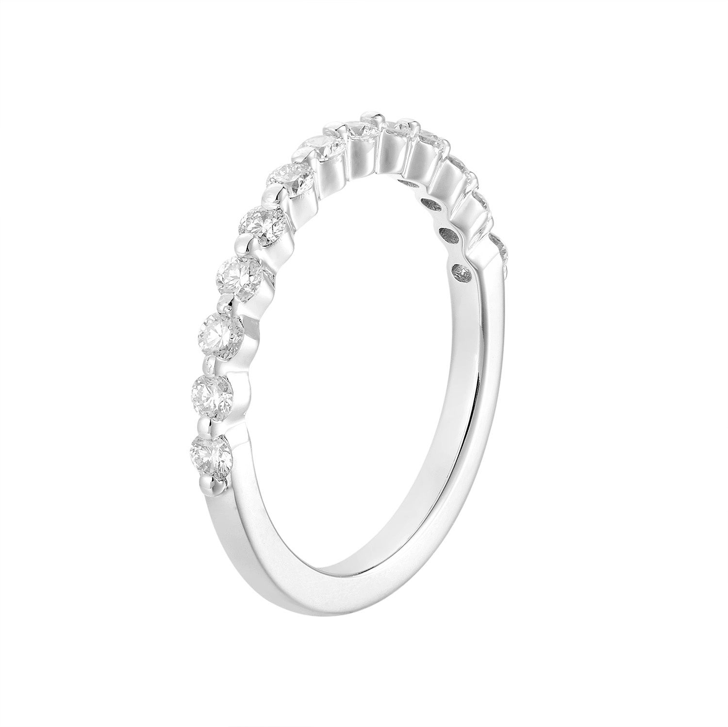 14K White Gold Lab Grown Diamond Wedding Band MZ71195