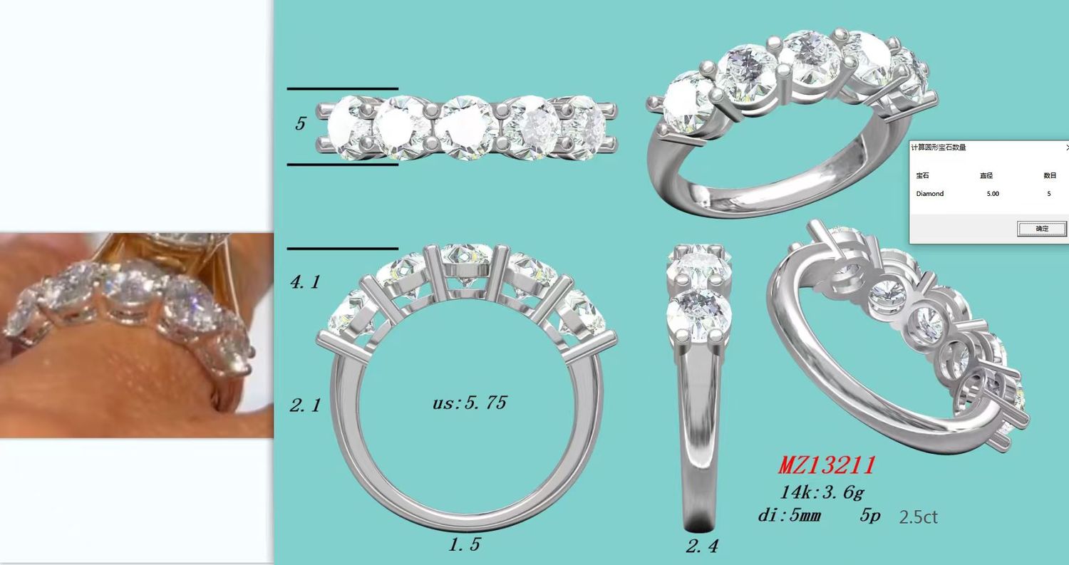 14K White Gold Lab Grown Diamond Wedding Band MZ13211 *Deposit*
