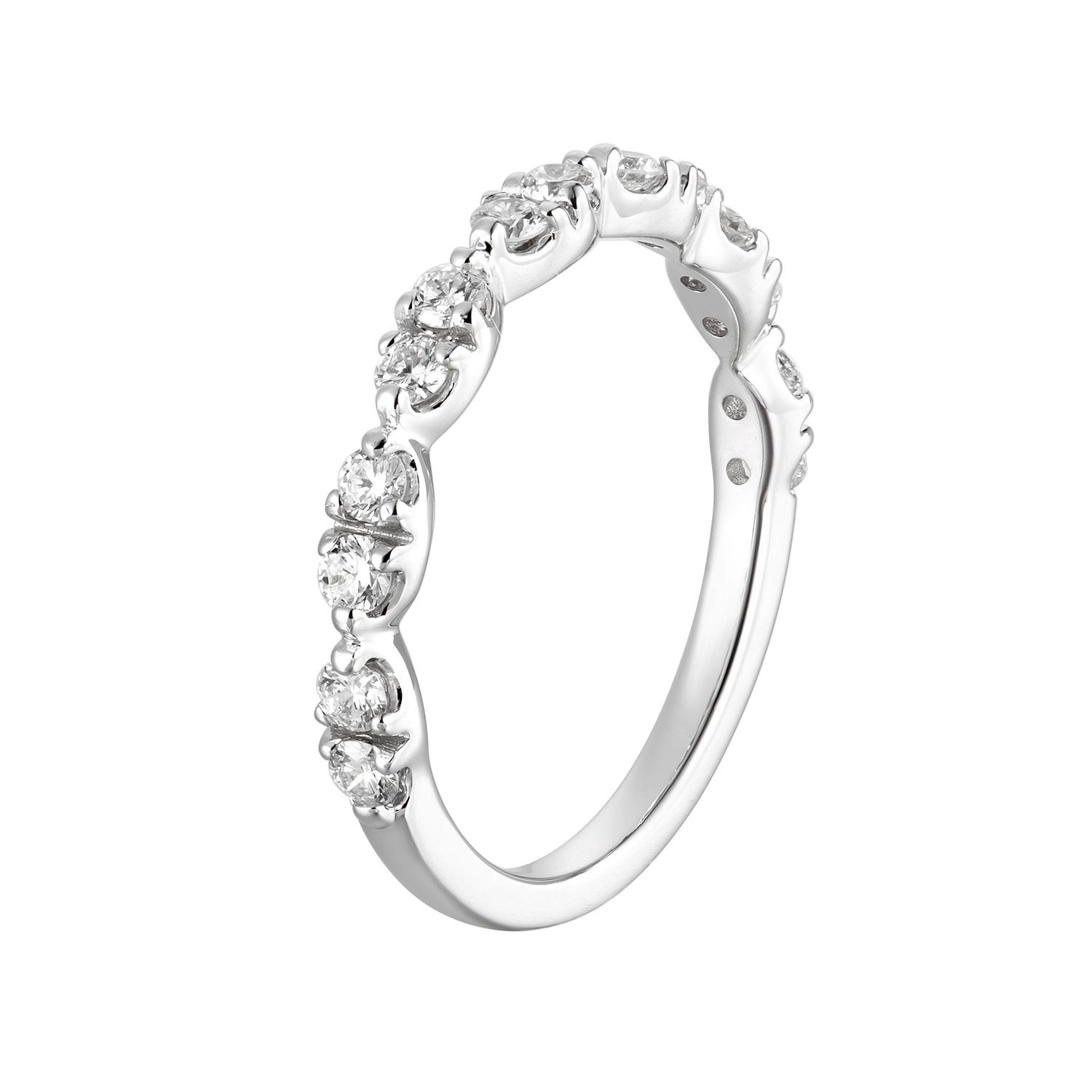 14K White Gold Round Natural Diamond  Wedding Band MZ066, Colour: 14KWhite-1.92g-0.412ct-ND