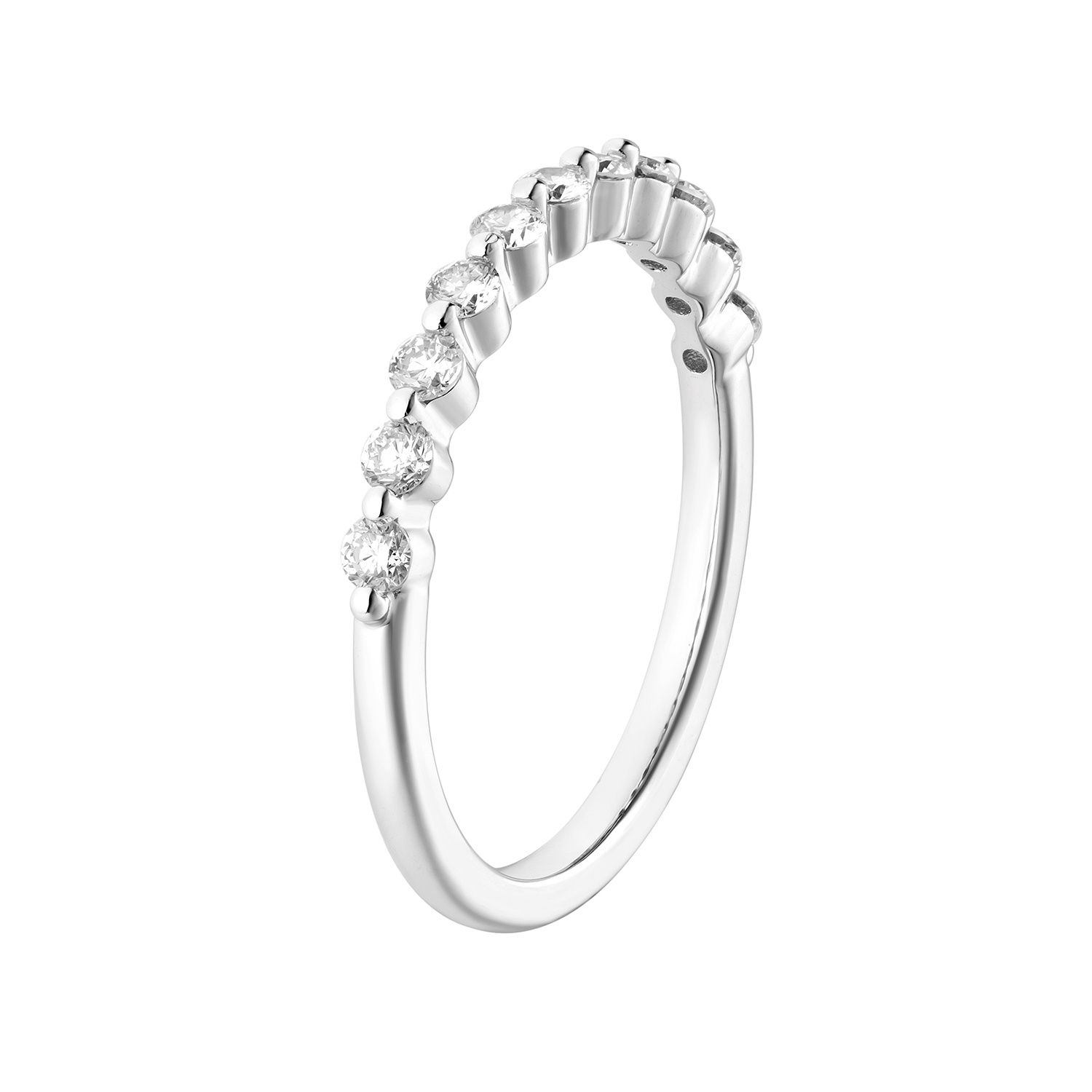 14K White/Yellow Gold Natural Diamond Wedding Band MZ9022, Colour: 14KW-1.77g-0.359ct-ND