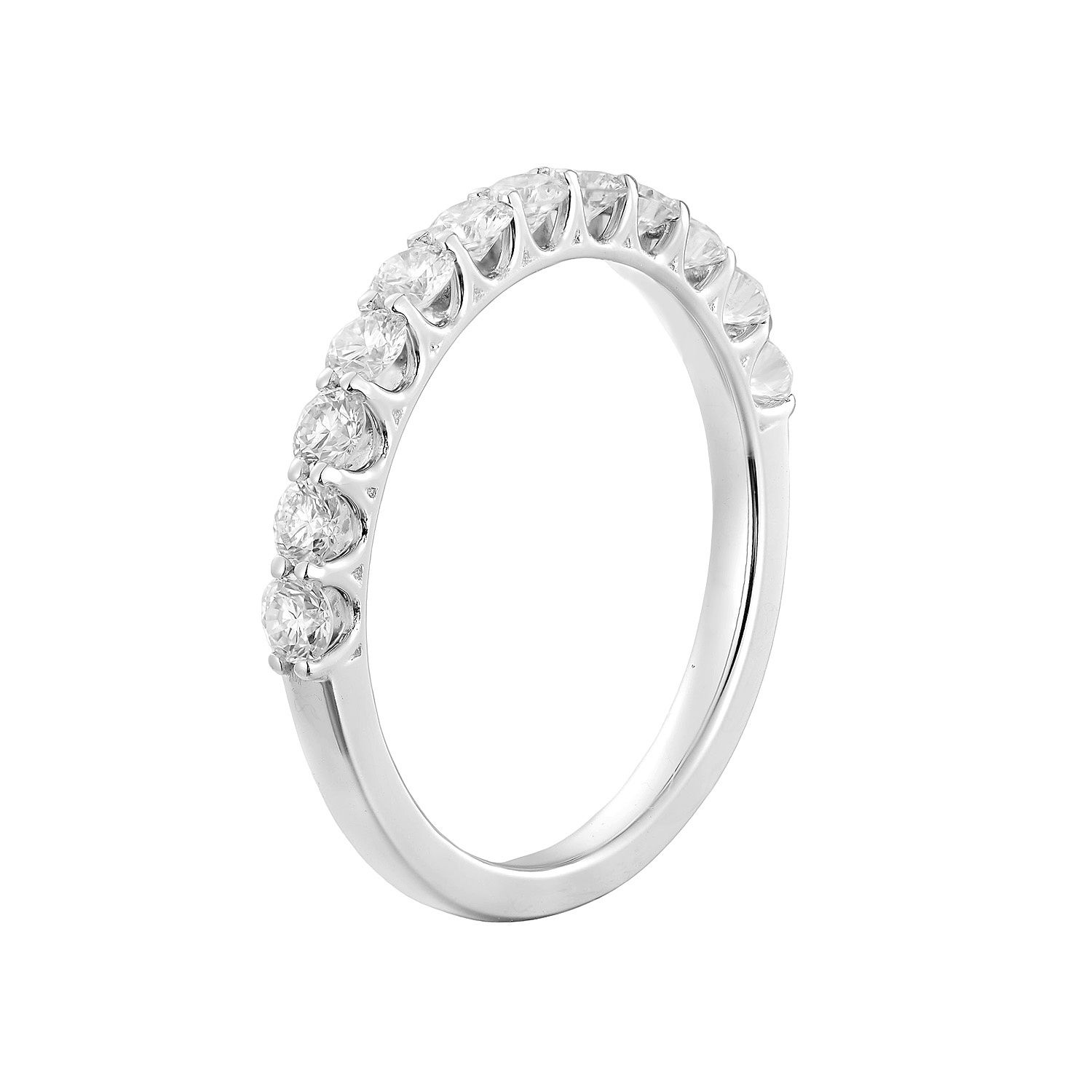 14K White Gold Natural Diamond Wedding Band HYD3120, Colour: 14KWhite-2.22g-0.76ct-ND