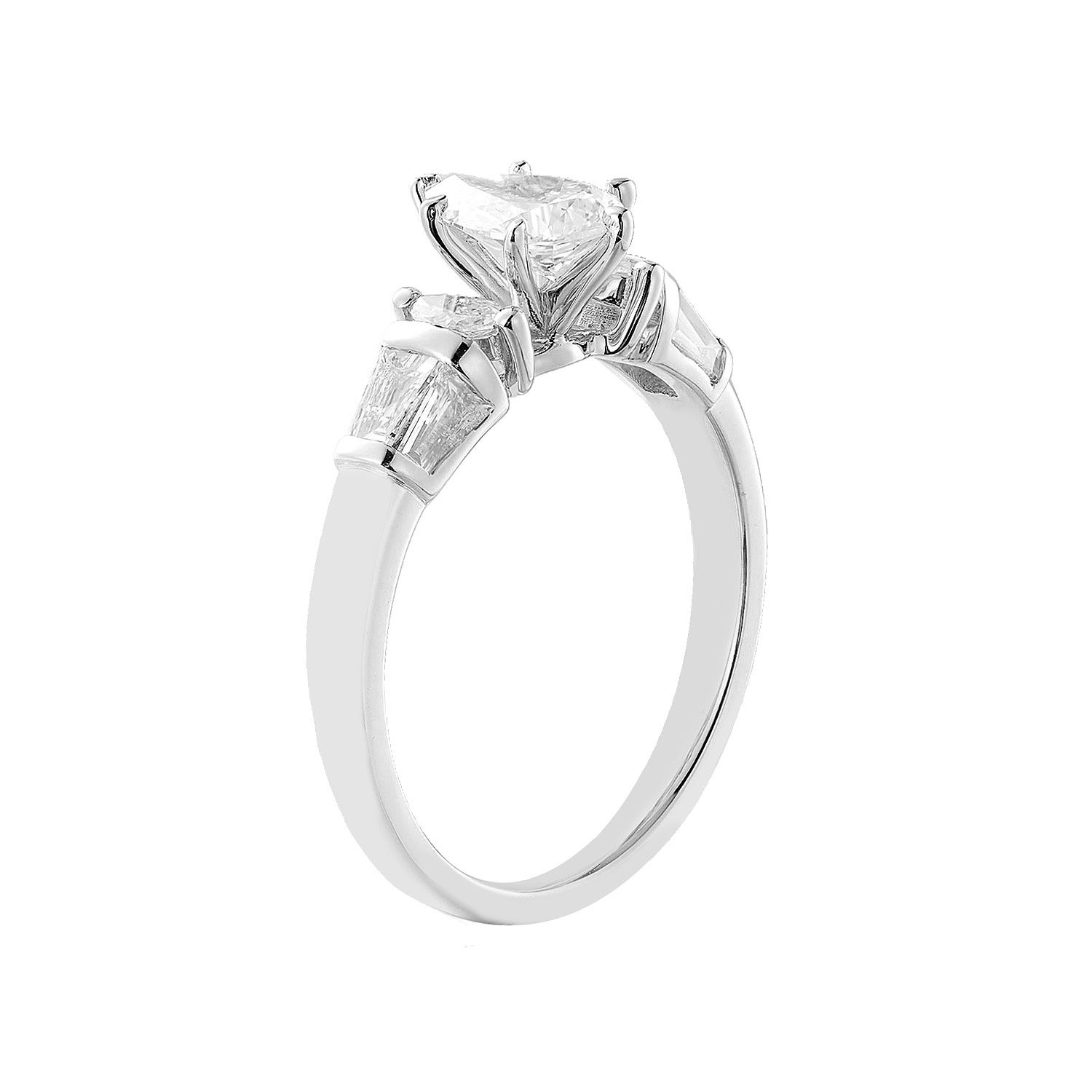 14K White/Yellow Gold Lab Grown Diamond Dazzling Engagement Ring MZ8075, Colour: 14kWhite-3.23g-1.261ct-LG