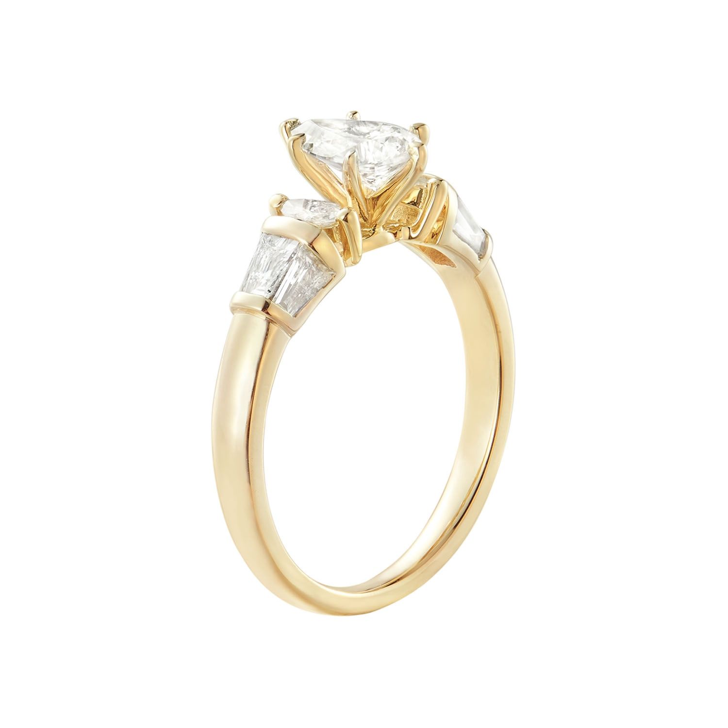 14K White/Yellow Gold Lab Grown Diamond Dazzling Engagement Ring MZ8075, Colour: 14KYellow-3.16g-1.262ct-LG