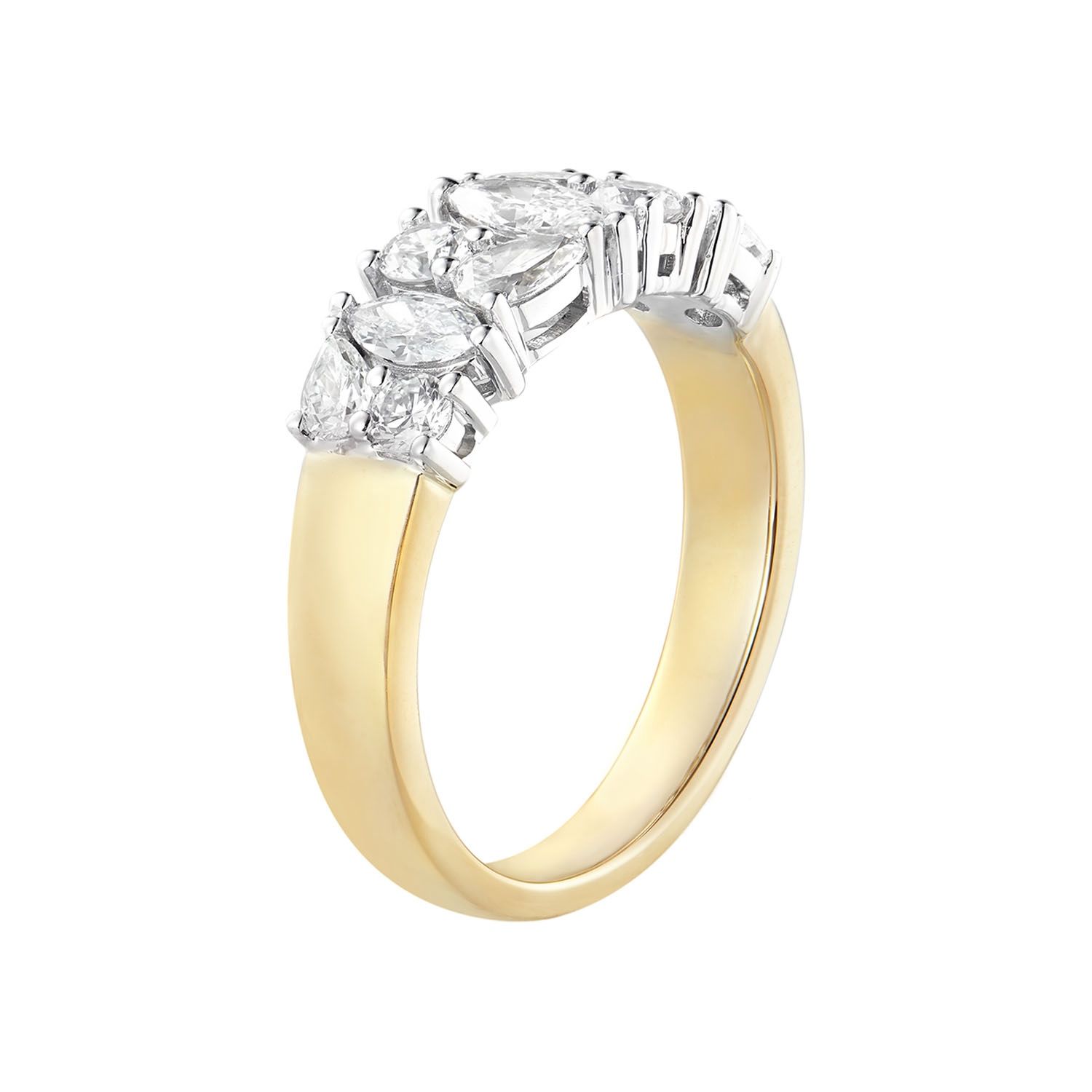 14K White Gold 14K Yellow Gold Lab Grown Diamond Wide Band MZ12199