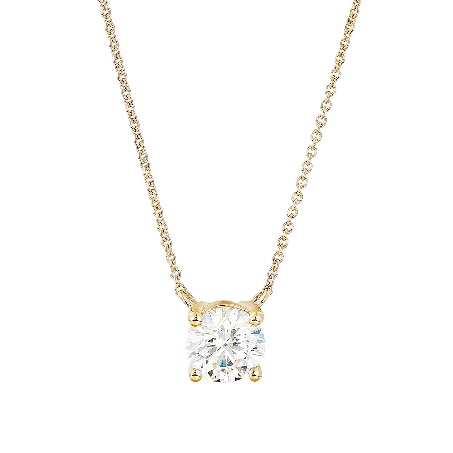 IGI Certificate 14K Yellow Gold Round Lab Grown Diamond Necklace MZ13117