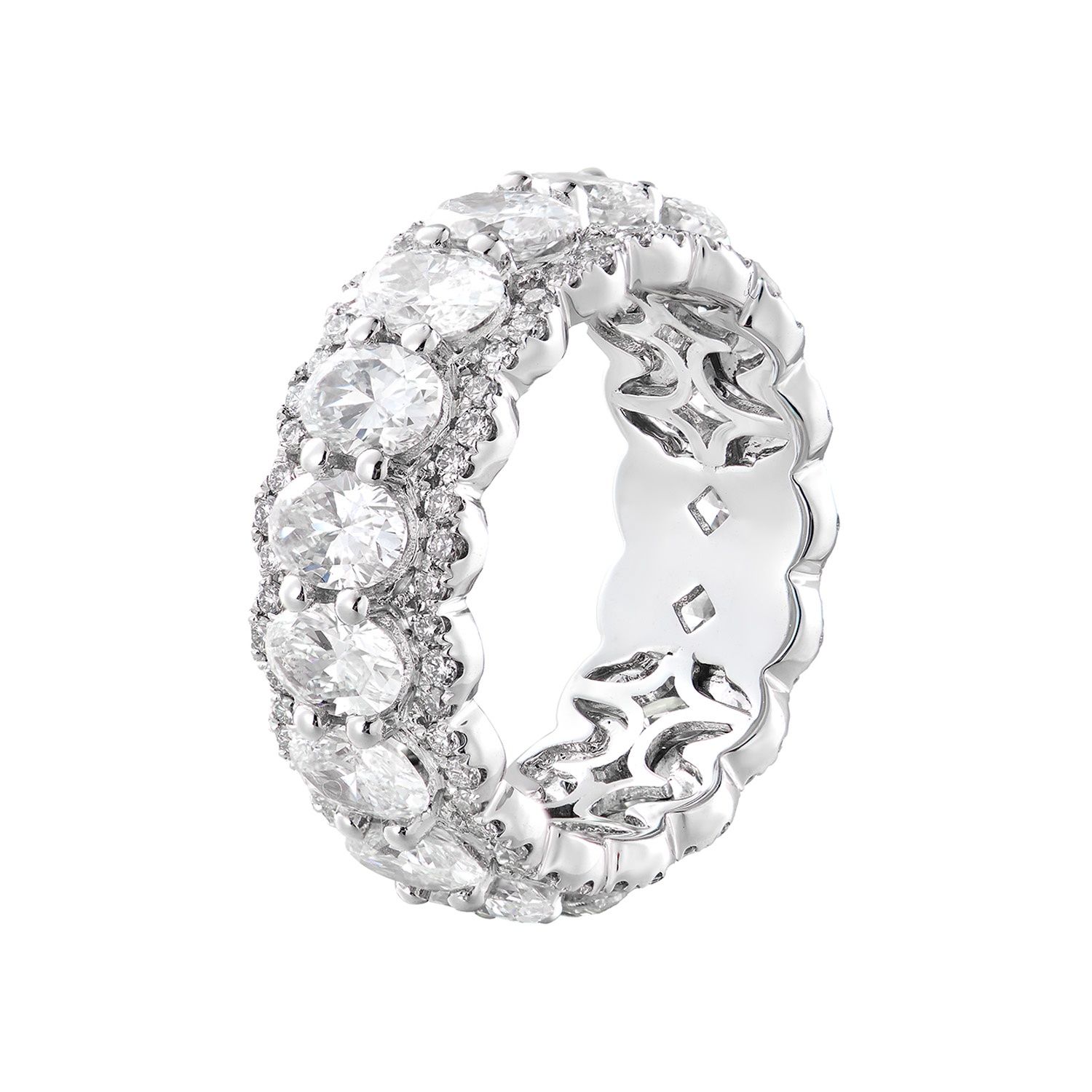 14K White Gold Oval-Shape Lab Grown Diamond Eternity Band MZ12179