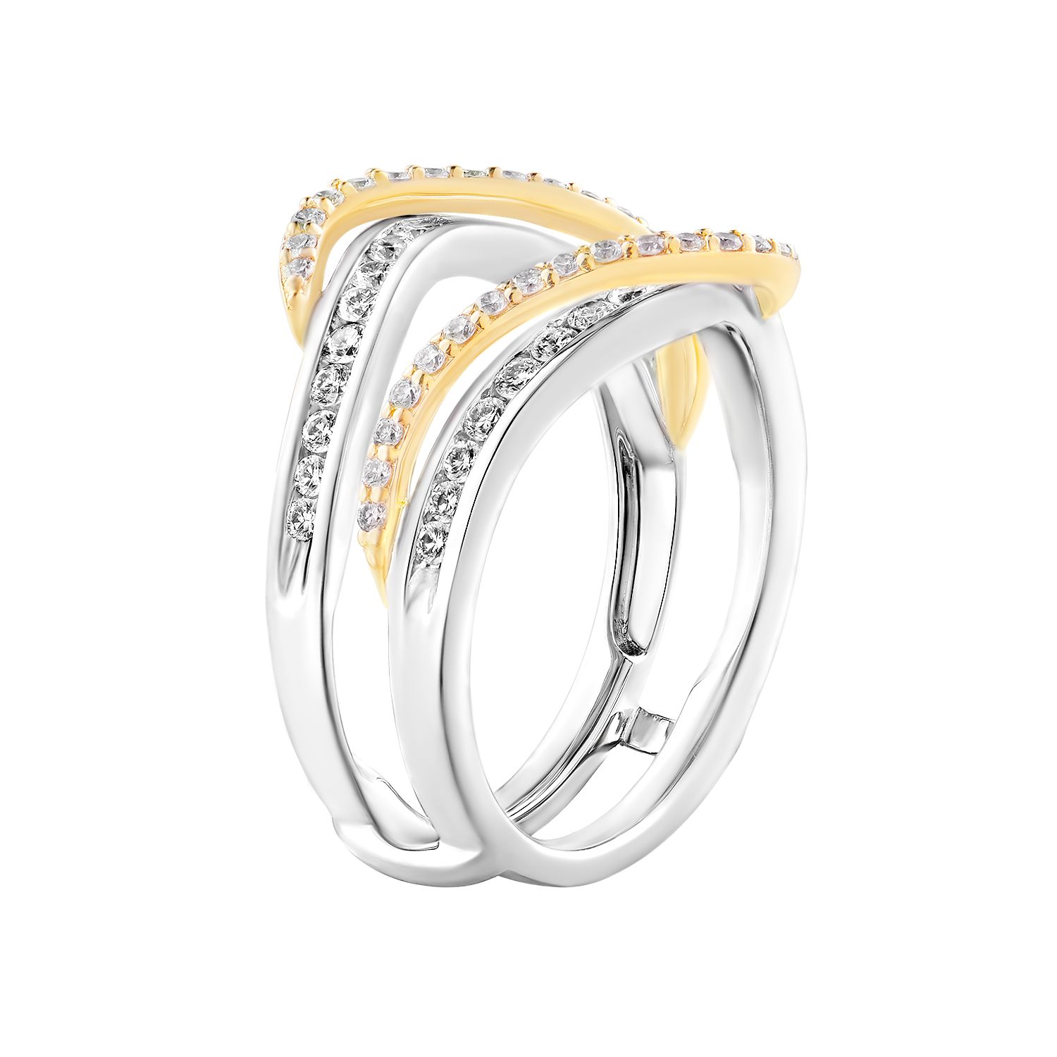 14K White Gold And Yellow Gold Natural Diamond Enhancer Ring MZ12214