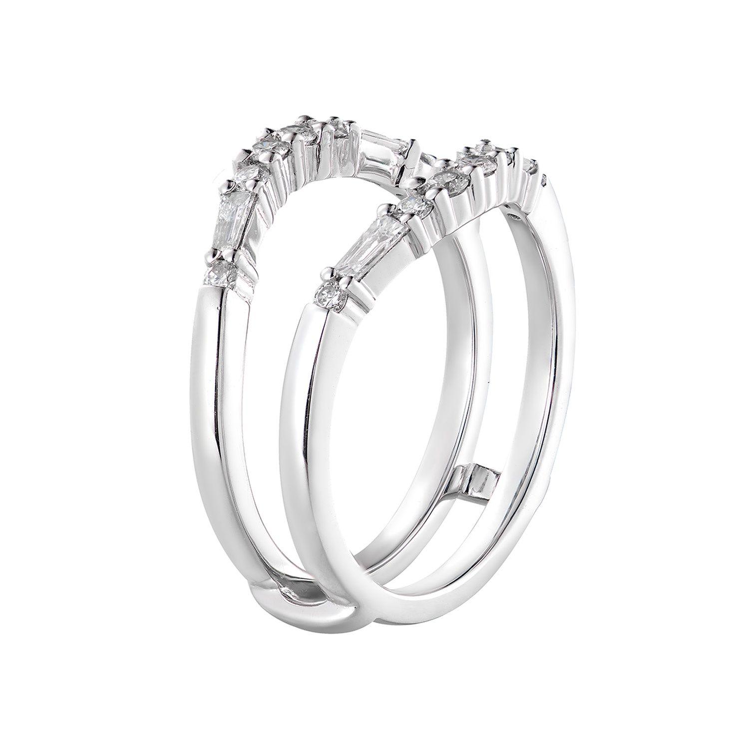 14K White Gold Natural Diamond Enhancer Ring MZ12215