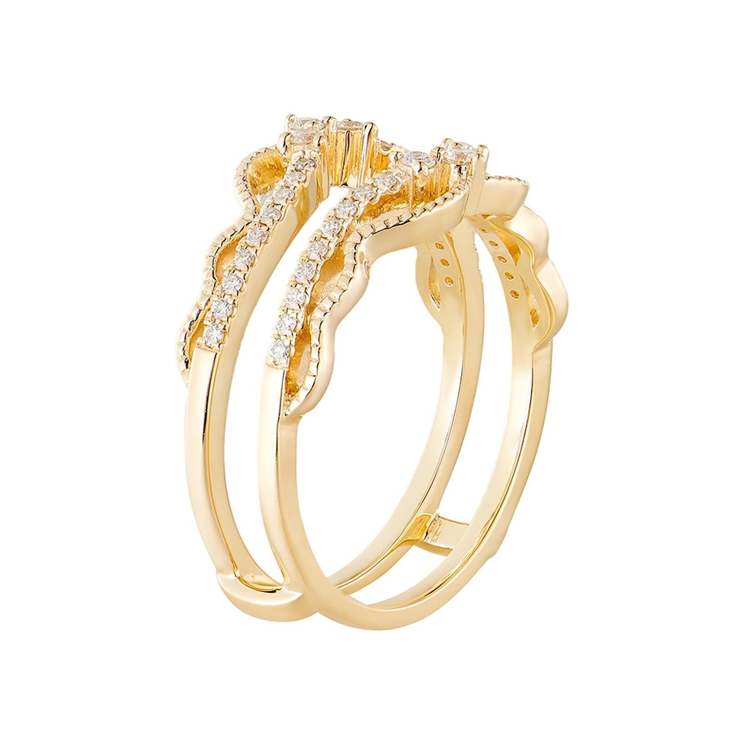 14K Yellow Gold Natural Diamond Enhancer Ring MZ8109