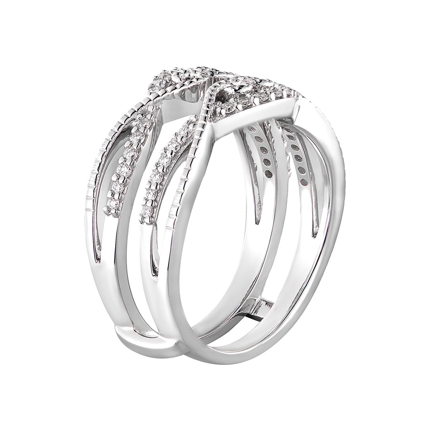 14K White Gold Natural Diamond Enhancer Ring MZ8102