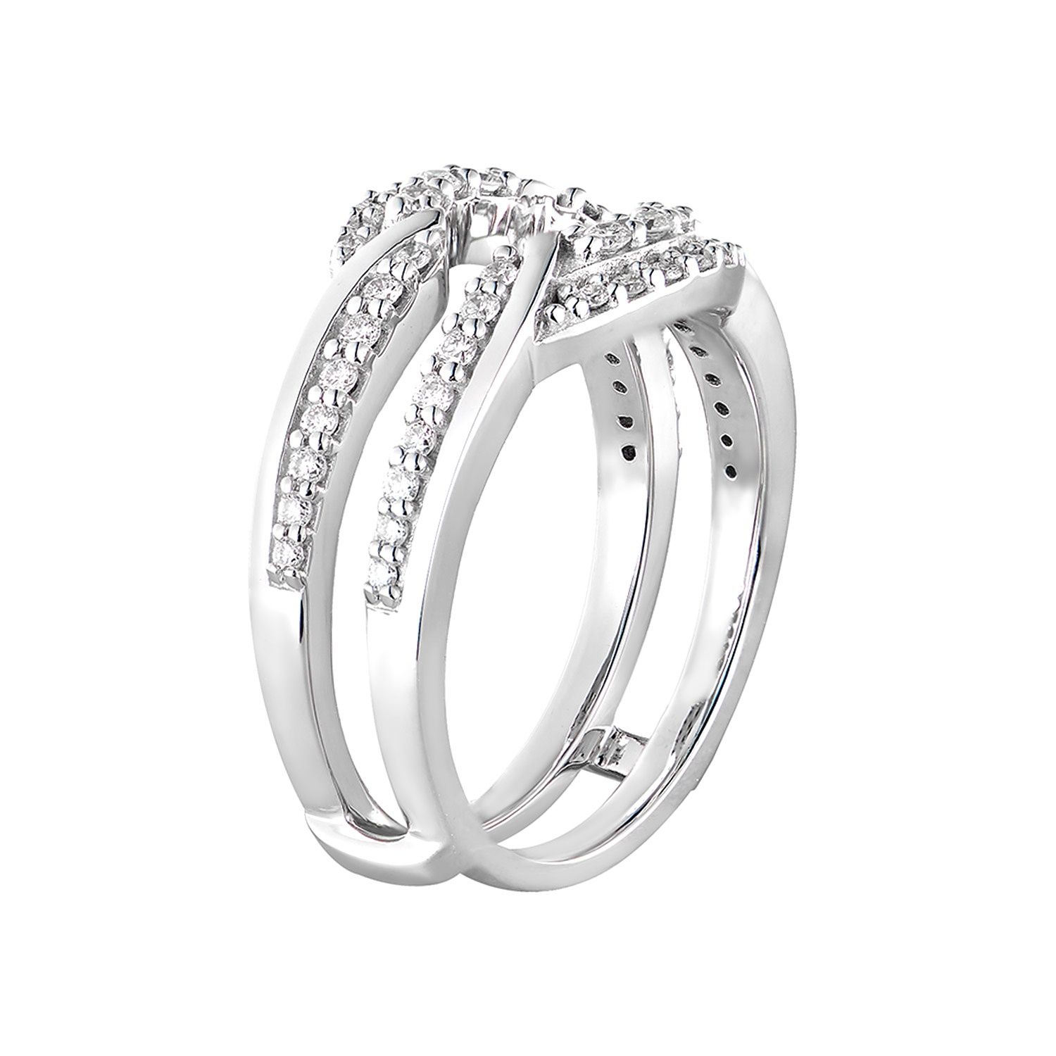 14K White Gold Natural Diamond Enhancer Ring MZ8113