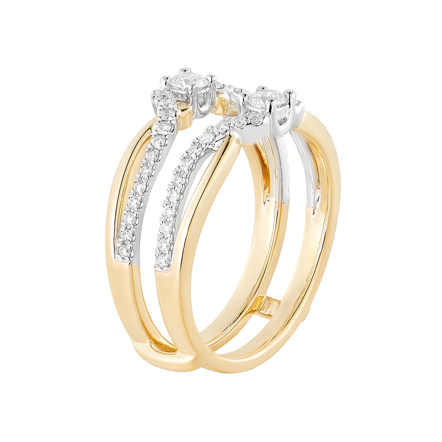 14K White Gold And 14K Yellow Gold Natural Diamond Enhancer Ring MZ12221