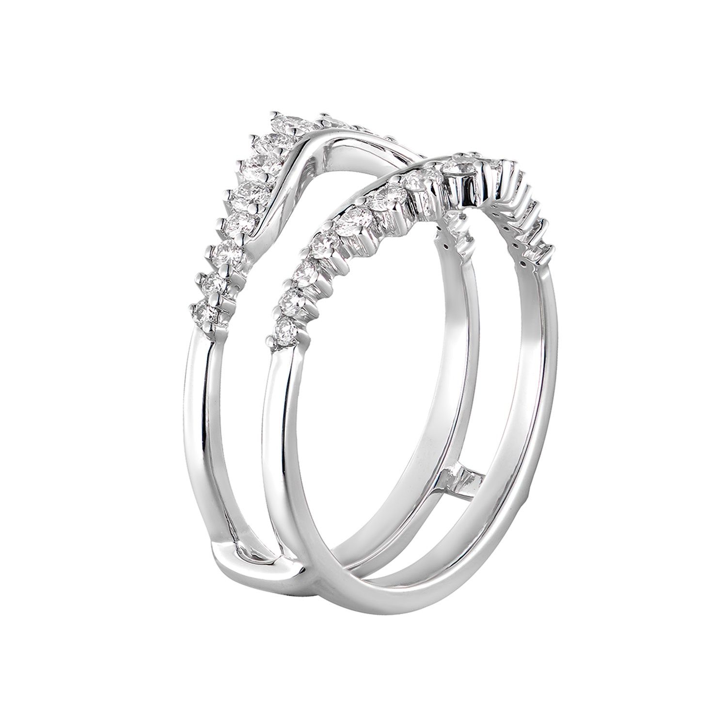 14K White Gold Natural Diamond Enhancer Ring MZ30054